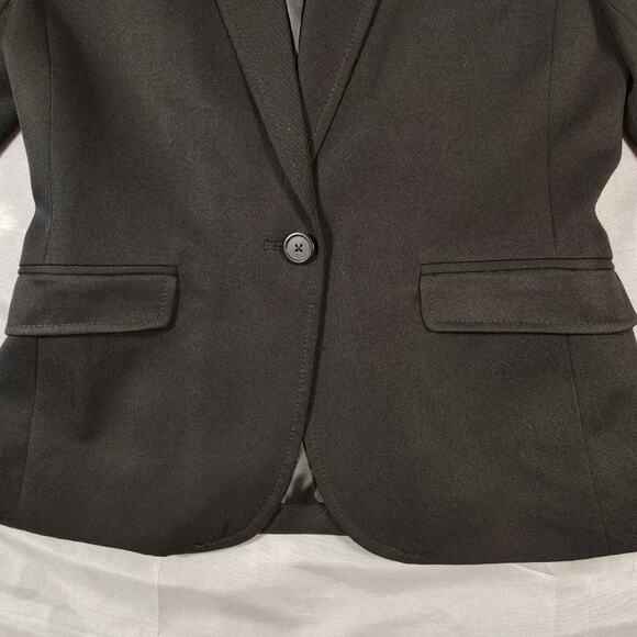 J. Crew Womens Black Wool Career 100% Wool Suit Blazer Jacket Coat Size 4P - Picture 12 of 12